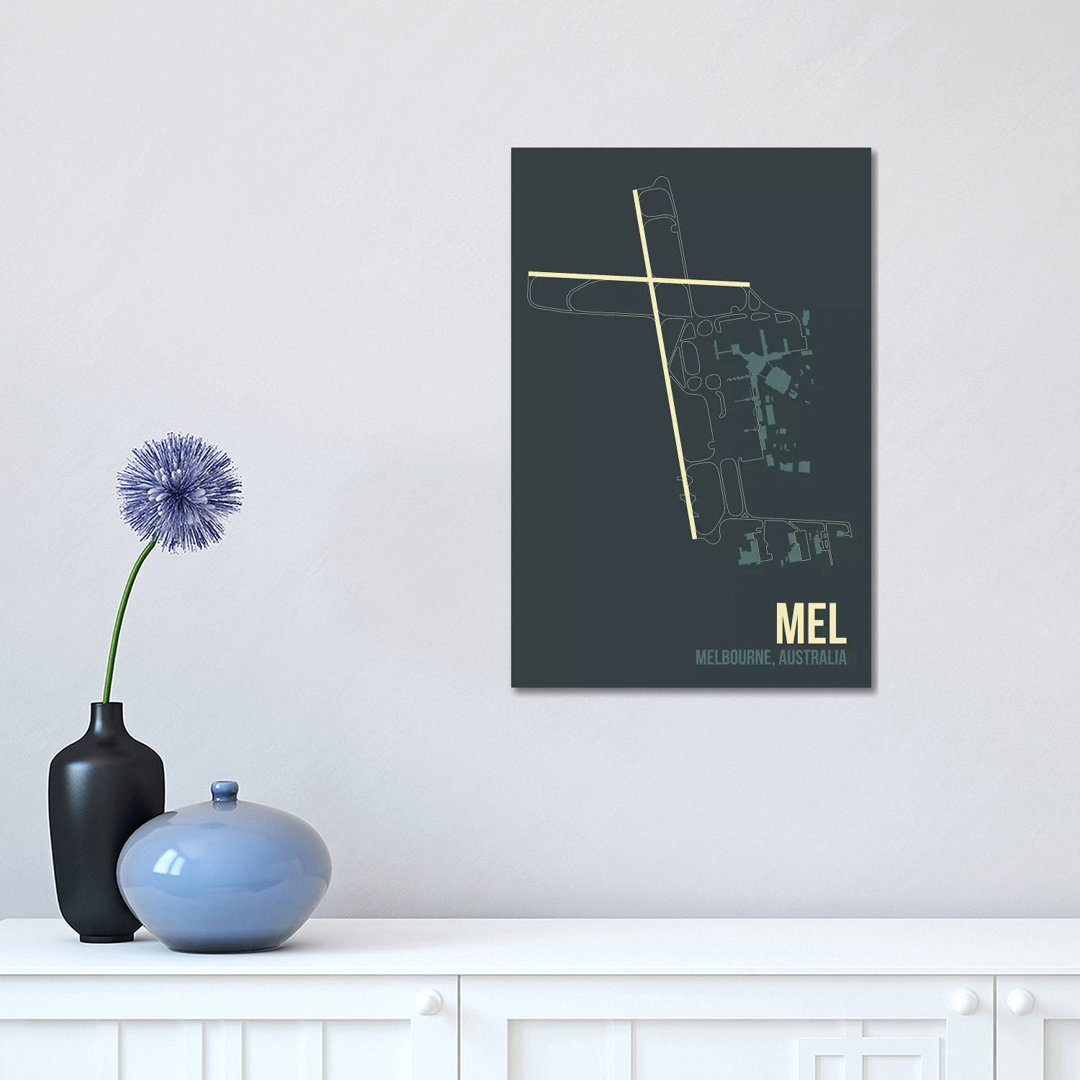 MEL Diagram, Melbourne, Australia - Wrapped Canvas Graphic Art