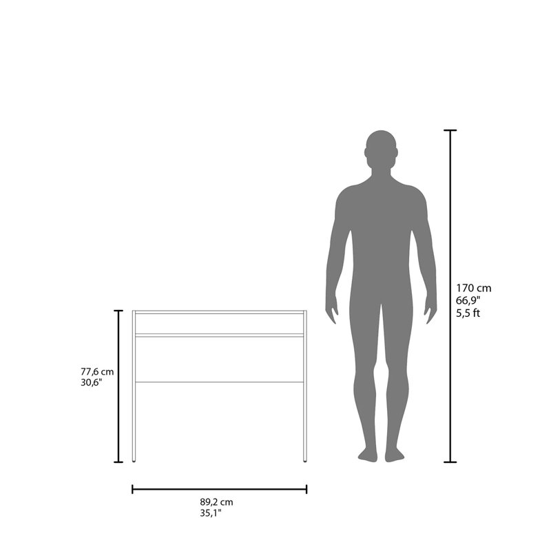 Desk With Storage, White