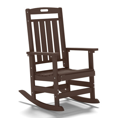 Chaise berçante en PEHD toutes saisons - Chaise berçante d'extérieur robuste à haut dossier pour un confort ultime - Parfaite pour la véranda, la pelouse et le jardin