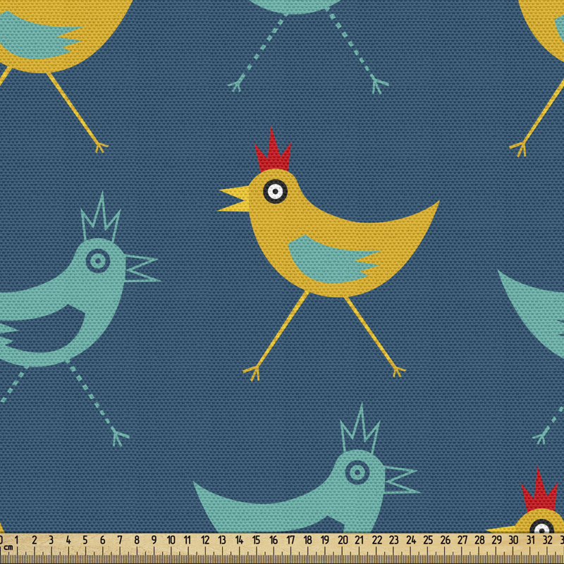 Tissu oiseau jaune, l 58 po x L 108 po
