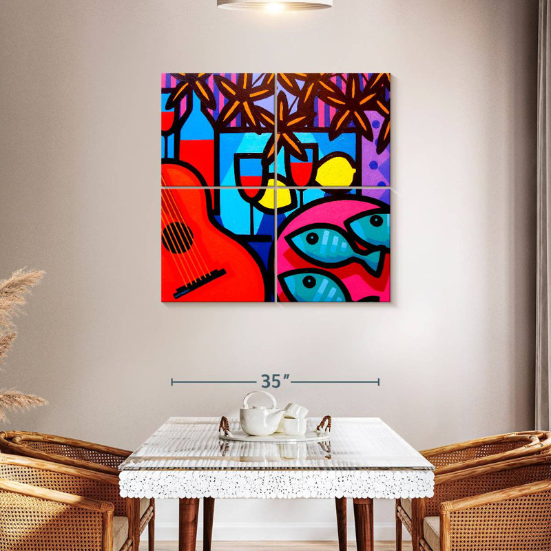 Yarlin Still Life With Guitar, 38" H x 38" W