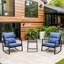 Chaise berçante d'extérieur avec coussin pour terrasse