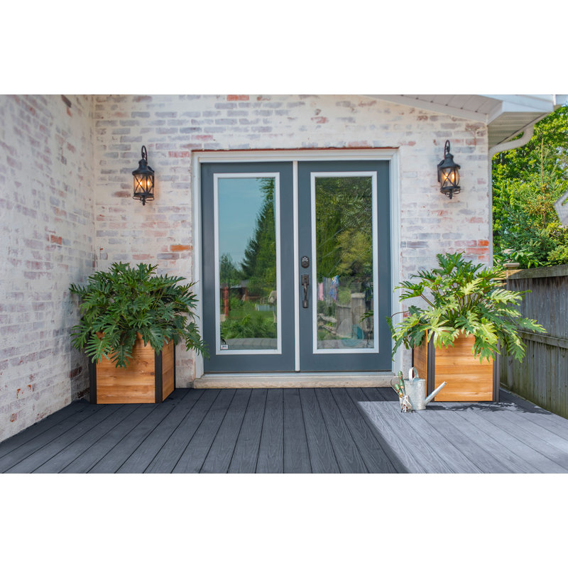Boîte à fleurs en bois Mezza, H 22,25 po x l 22 po x P 22 po