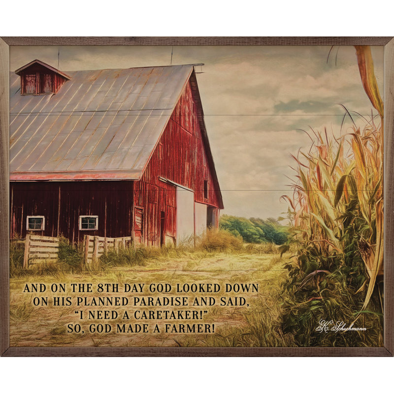 God Made A Farmer Barn, H 32 po x l 40 po