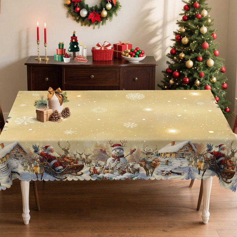 Nappe en polyester lavable jaune, L 86,6 po x l 70,8 po