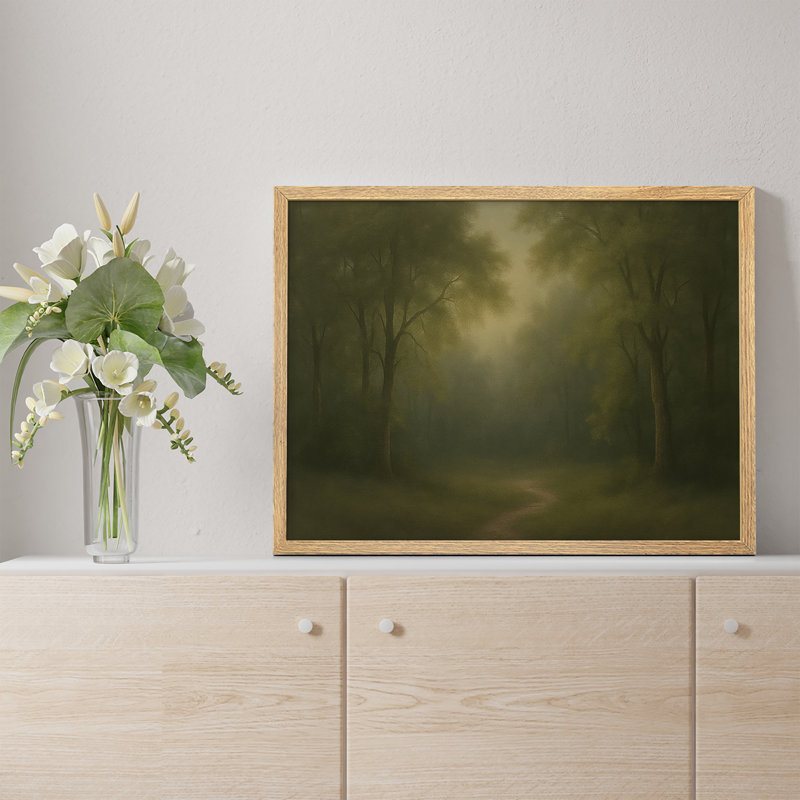 «Mystic Forest Path», reproduction d'art encadrée, scène de forêt pour un couloir ou bureau tranquille, H 11 po x l 14 po