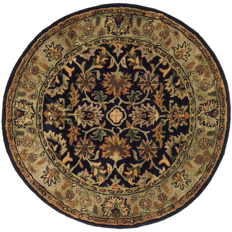 Tapis oriental en laine touffeté à la main Rikkita, Rond 8 pi