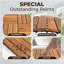 Carreaux de terrasse imbriqués en bois d'acacia - Revêtement de sol extérieur et intérieur pour patio, jardin, balcon, bord de piscine, couleur teck