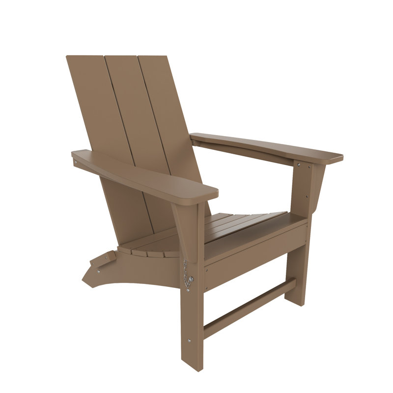 Chaise Adirondack pliante en plastique PEHD Joubert, Bois patiné