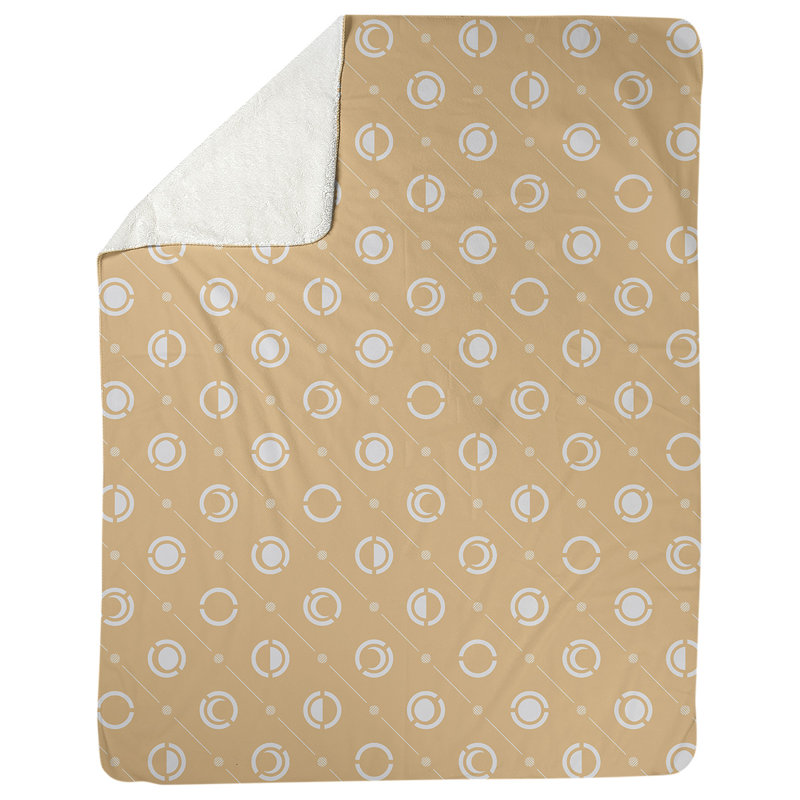 Couverture polaire moon phases, l 50 po x L 60 po, Orange / blanc