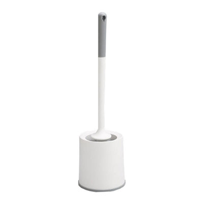 Ensemble de brosse de toilette et support avec poignée longue, nettoyage facile pour la salle de bain, blanc 18,5 x 5,1 x 5,1 po