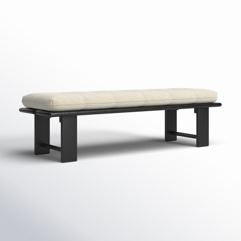 Parkston Linen Upholstered Bench, Black