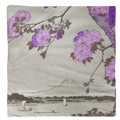 Utagawa Hiroshige Cotton Floral Square Napkin