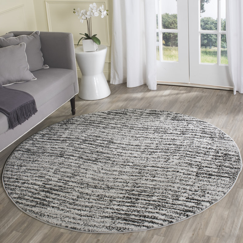 Tapis noir / argenté Riebe, Rond 6 pi