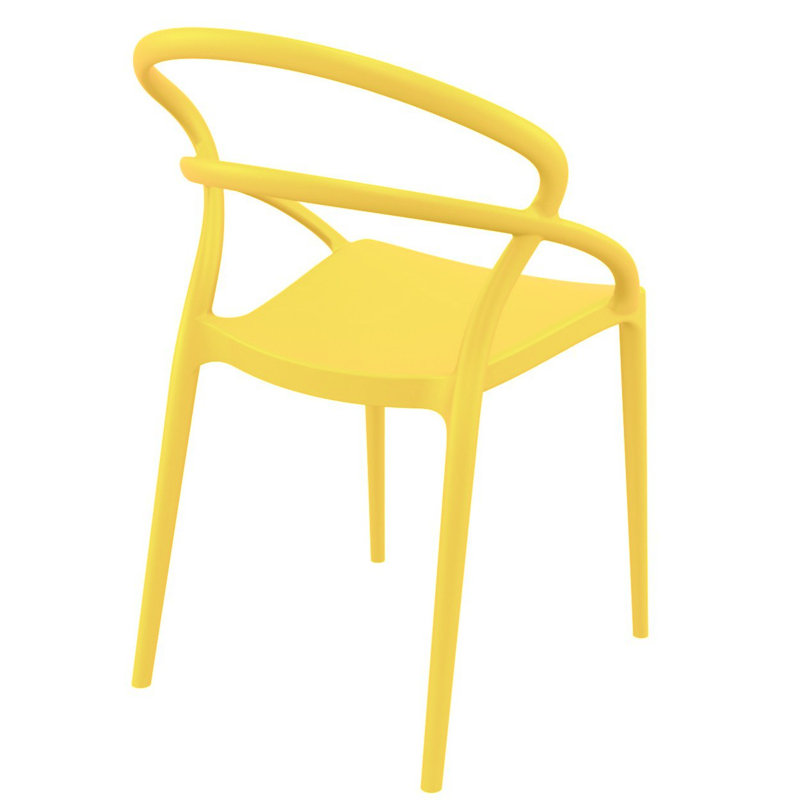 Chaise d'appoint empilable pour patio Farrah, Jaune