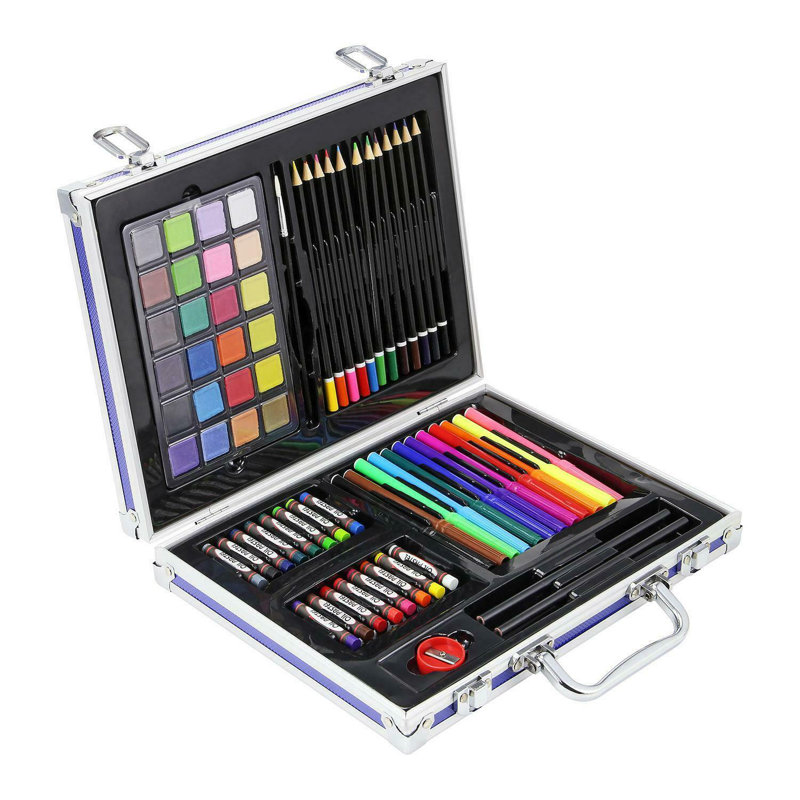 70pcs Aluminium Case Art Drawing Sets, Blue