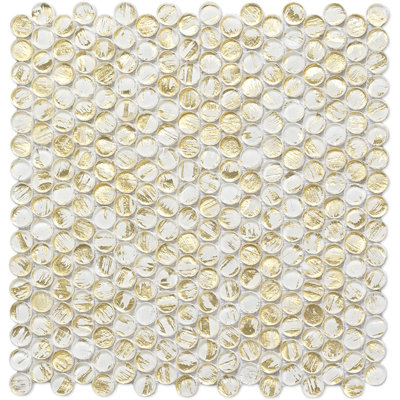 Majeste 0.8" x 0.8" Glass Penny round Mosaic Wall & Floor Tile