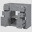 Meuble-lavabo 36 po sans lavabo, base d'armoire seulement, une armoire et six tiroirs, gris-100853123