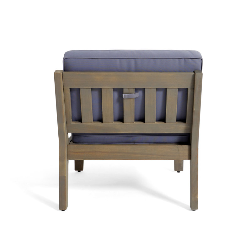 Wood Outdoor Sectional L Shape - With And Table , Shape, 3 , Coffee Table, Gray Frame, Dark Cushions, Gray