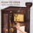 Farmhouse Corner Display Cabinet with Glass Doors, Corner Curio Cabinet with 3-Color LED Motion-Sensor Light (Walnut)-126719385