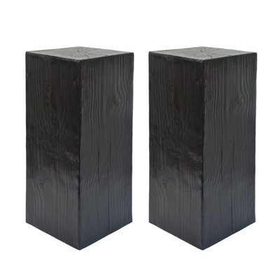 Black Wood-look End Table, 14.5x14.5x34.6 Size, Indoor Outdoor Use, Mixable With Different Heights, And Movable 34.6" Tall, Decor, Modern Design For Spaces, Other Tables