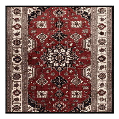 Machine Washable Persian Black Area Rug