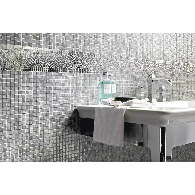 Slate 5/8" x 5/8" Glass Mosaic