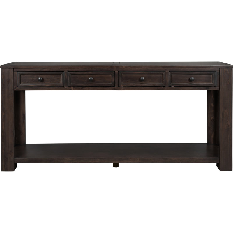 Console avec tablette inférieure, entrée et couloir: Convient à tout rangement de salon, Espresso