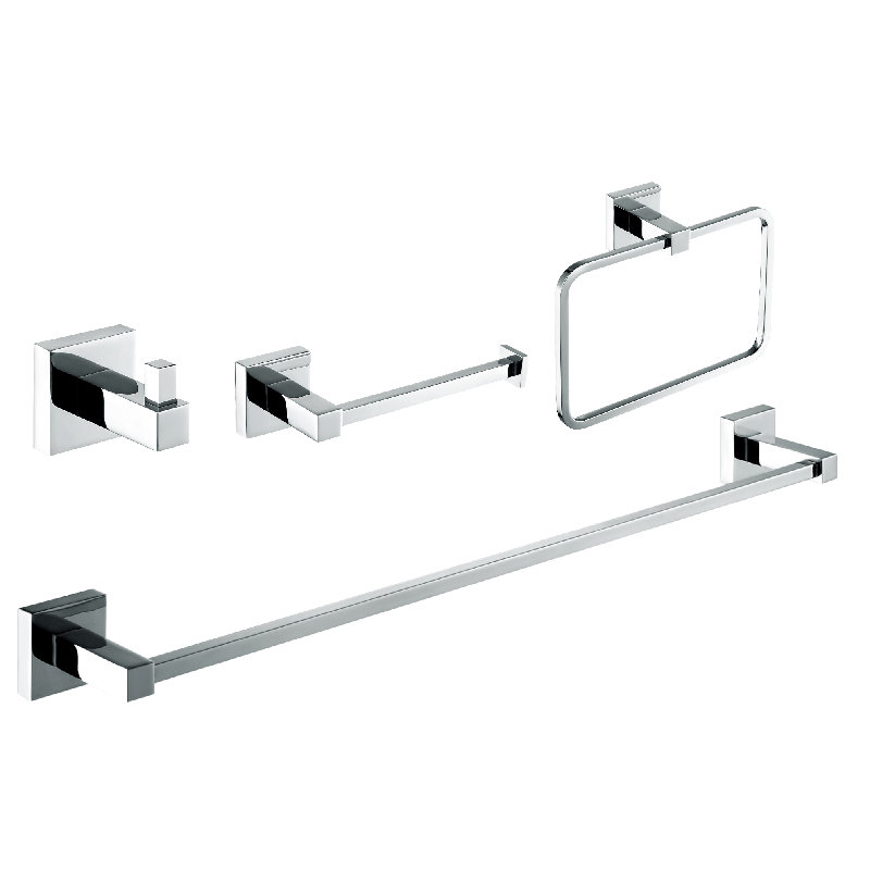 Ensemble de quincaillerie de salle de bain 4 pièces, Chrome