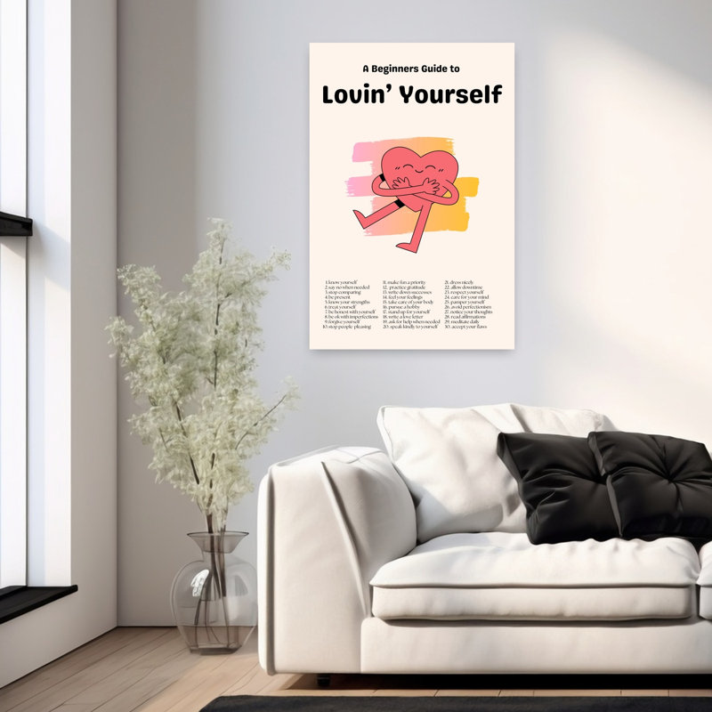 Art mural contemporain abstrait «Self Love», H 36 po x l 24 po
