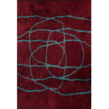 Rapture Green/Red Abstract Luxury Area Rug
