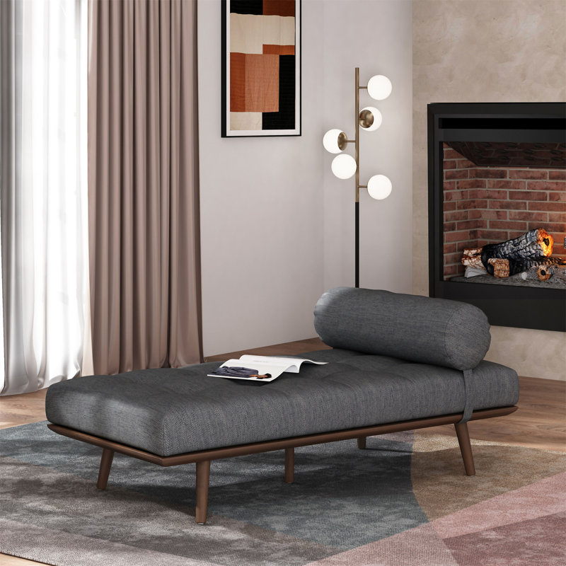CHAISE LUNGE, Tissu gris anthracite