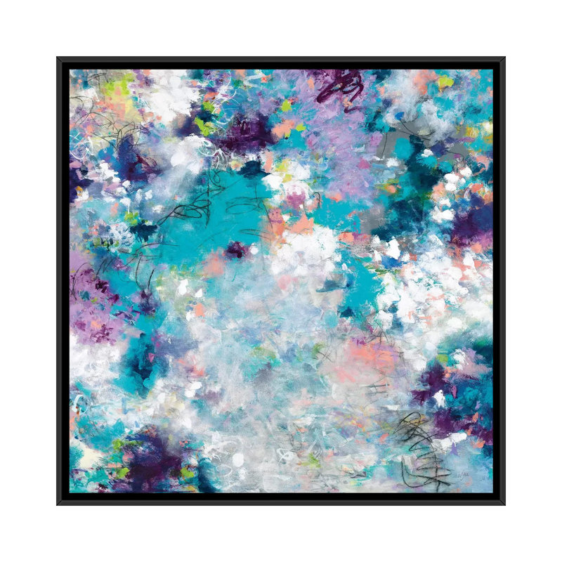 « promesse », impression sur toile, H 18 po x l 18 po x P 1,5 po, Toile encadrée noire, Pas de tapis