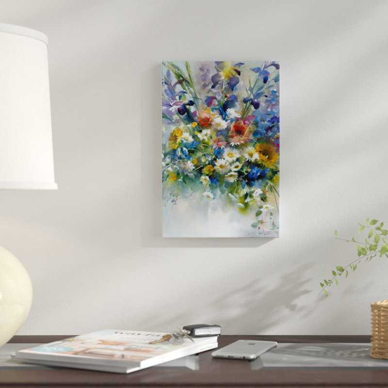 «Floral Impression», reproduction sur toile, H 12 po x l 8 po x P 0,75 po, Toile tendue, Pas de tapis