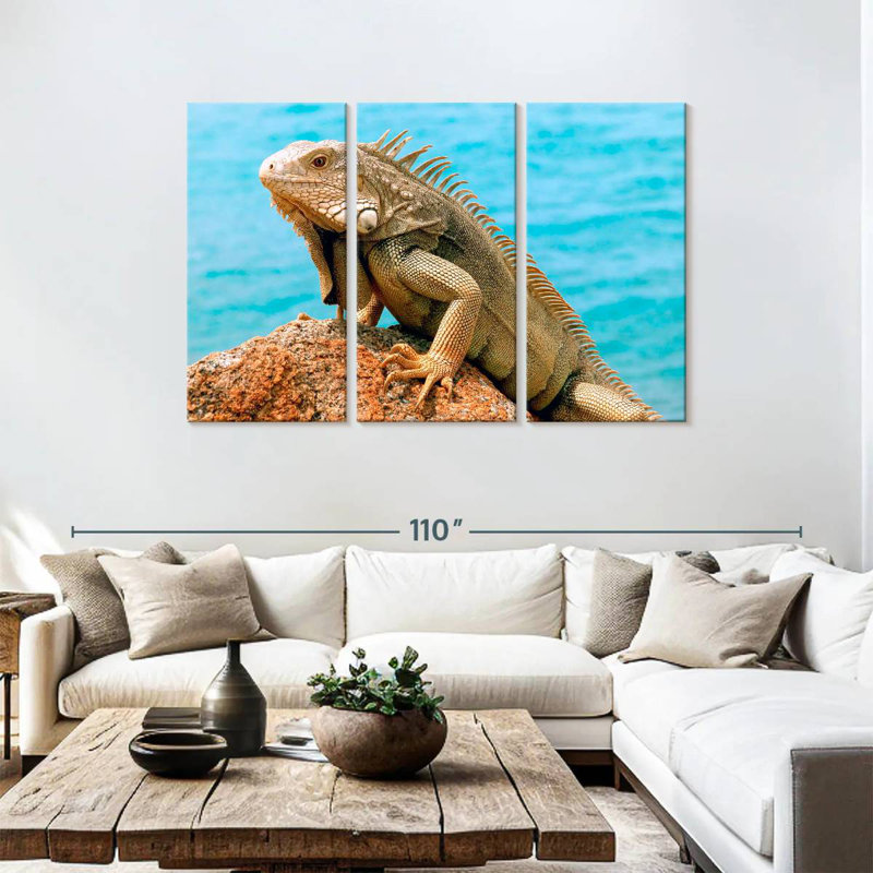 Brampt Iguana By The Sea, 48" H x 74" W