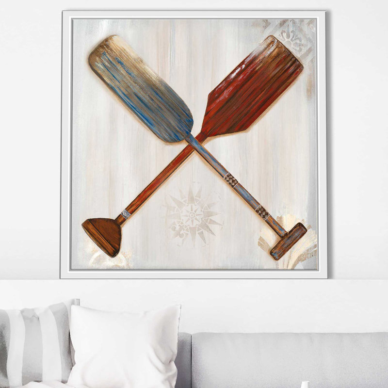 Deux rames par Gina Ritter - Peinture, Cadre flottant blanc, H 31,5 po x l 31,5 po x P 2 po