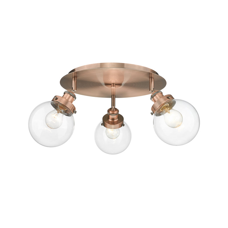 Plafonnier encastré Alfonsa, Transparent, Cuivre antique