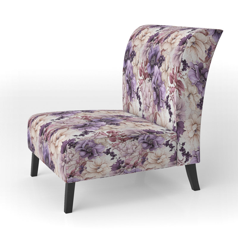 Motif victorien Ethereal Floral Delight - Fauteuil de chambre rembourré Farmhouse