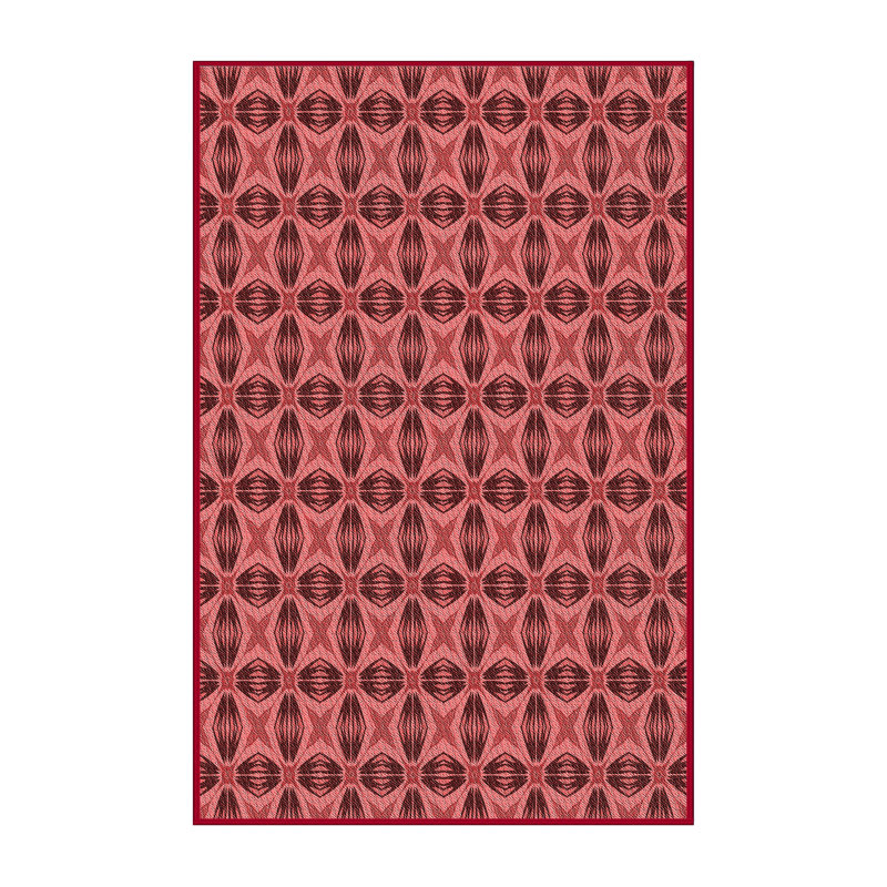 Tapis géométrique rouge, Rectangle 4 pi x 6 pi