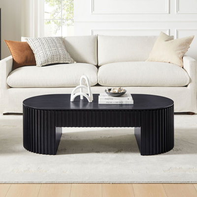 Table basse ovale avec tiroir, table basse moderne Mid-Century