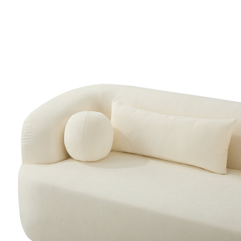 Canapé à compression 86 "en chenille 86", Beige
