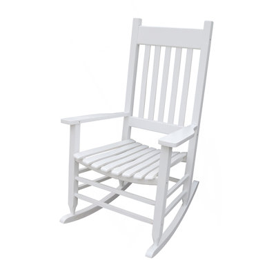 chaise berçante en bois blanc