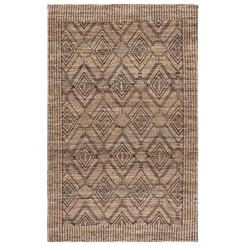Tapis géométrique en fibre naturelle 564 jacquard, Rectangulaire 8 pi x 10 pi