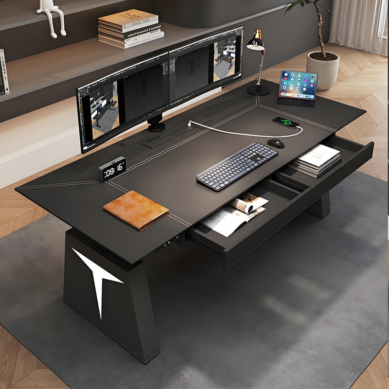 Bureau électrique réglable en hauteur 70,87 po, H 49,21 po x l 70,87 po x P 31,50 po