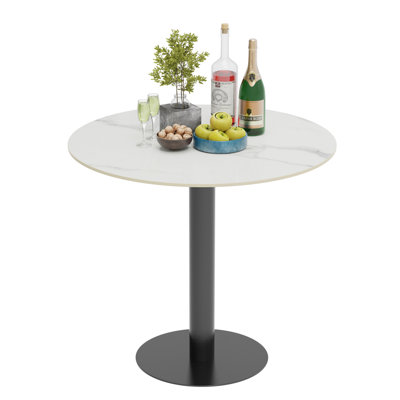 Whitnash Round Marble Top Metal Base Dining Table