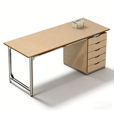 Practical 5-Drawer Desk with Spacious Worksurface