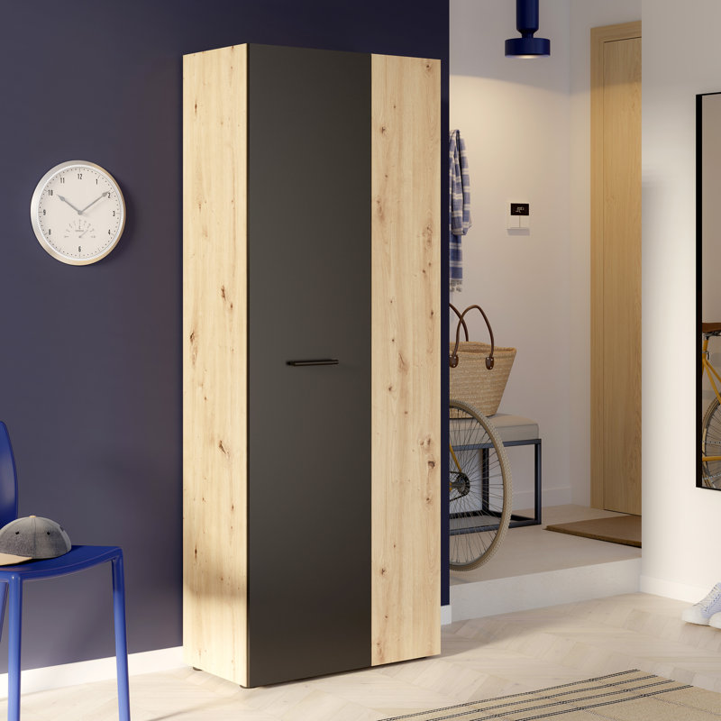 Shilu 18 Pair Shoe Storage Cabinet, Black/Oak