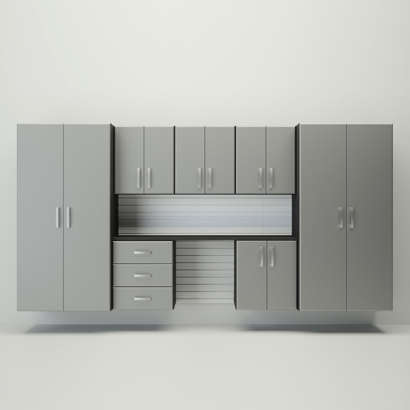 Deluxe 7 Piece Complete Storage System, Silver/White