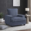 Chaise de salon en chenille moderne et contemporaine 40,5 po avec coussins réversibles avec fermetures à glissière amovibles Nicolas, élégants pieds en faux bois noir Nicolas