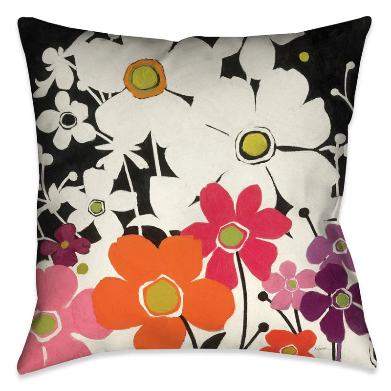 Coussin décoratif d'intérieur Flower Power I, H 20 po x l 20 po